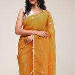 Dahlia Yellow Handcrafted Tissue Saree