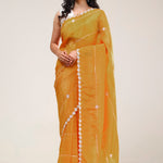 Dahlia Yellow Handcrafted Tissue Saree