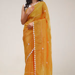 Dahlia Yellow Handcrafted Tissue Saree