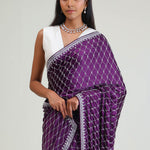 Imperial Purple Silk Crafted Saree