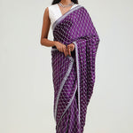 Imperial Purple Silk Crafted Saree