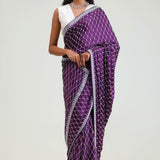 Imperial Purple Silk Crafted Saree