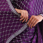 Imperial Purple Silk Crafted Saree