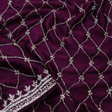 Imperial Purple Silk Crafted Saree