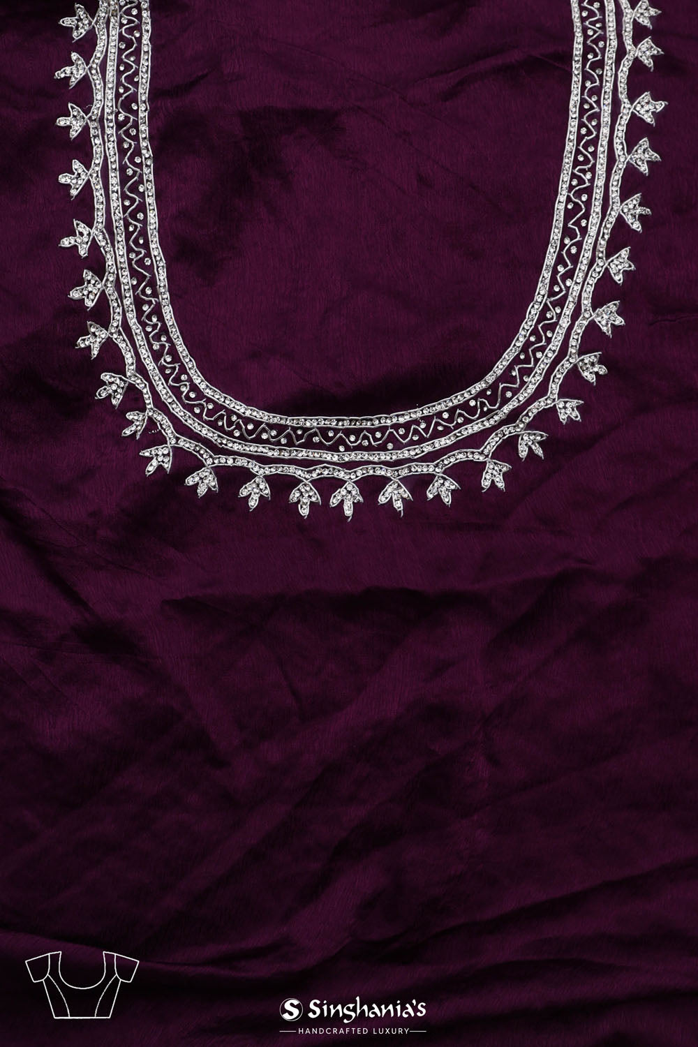 Imperial Purple Silk Crafted Saree