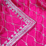Cerise Pink Silk Crafted Saree