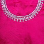 Cerise Pink Silk Crafted Saree