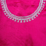 Cerise Pink Silk Crafted Saree