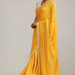 Gold Yellow Silk Crafted Saree