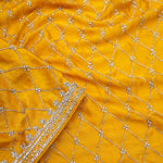 Gold Yellow Silk Crafted Saree