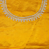 Gold Yellow Silk Crafted Saree