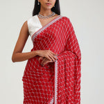 Arsenal Red Silk Crafted Saree