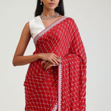 Arsenal Red Silk Crafted Saree