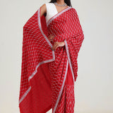 Arsenal Red Silk Crafted Saree