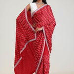 Arsenal Red Silk Crafted Saree