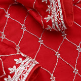 Arsenal Red Silk Crafted Saree