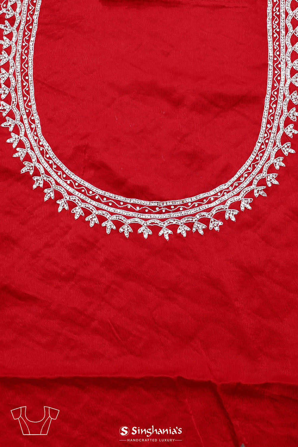 Arsenal Red Silk Crafted Saree