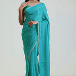 Bondi Blue Silk Crafted Saree