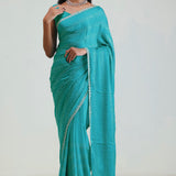 Bondi Blue Silk Crafted Saree