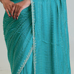 Bondi Blue Silk Crafted Saree