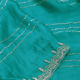 Bondi Blue Silk Crafted Saree