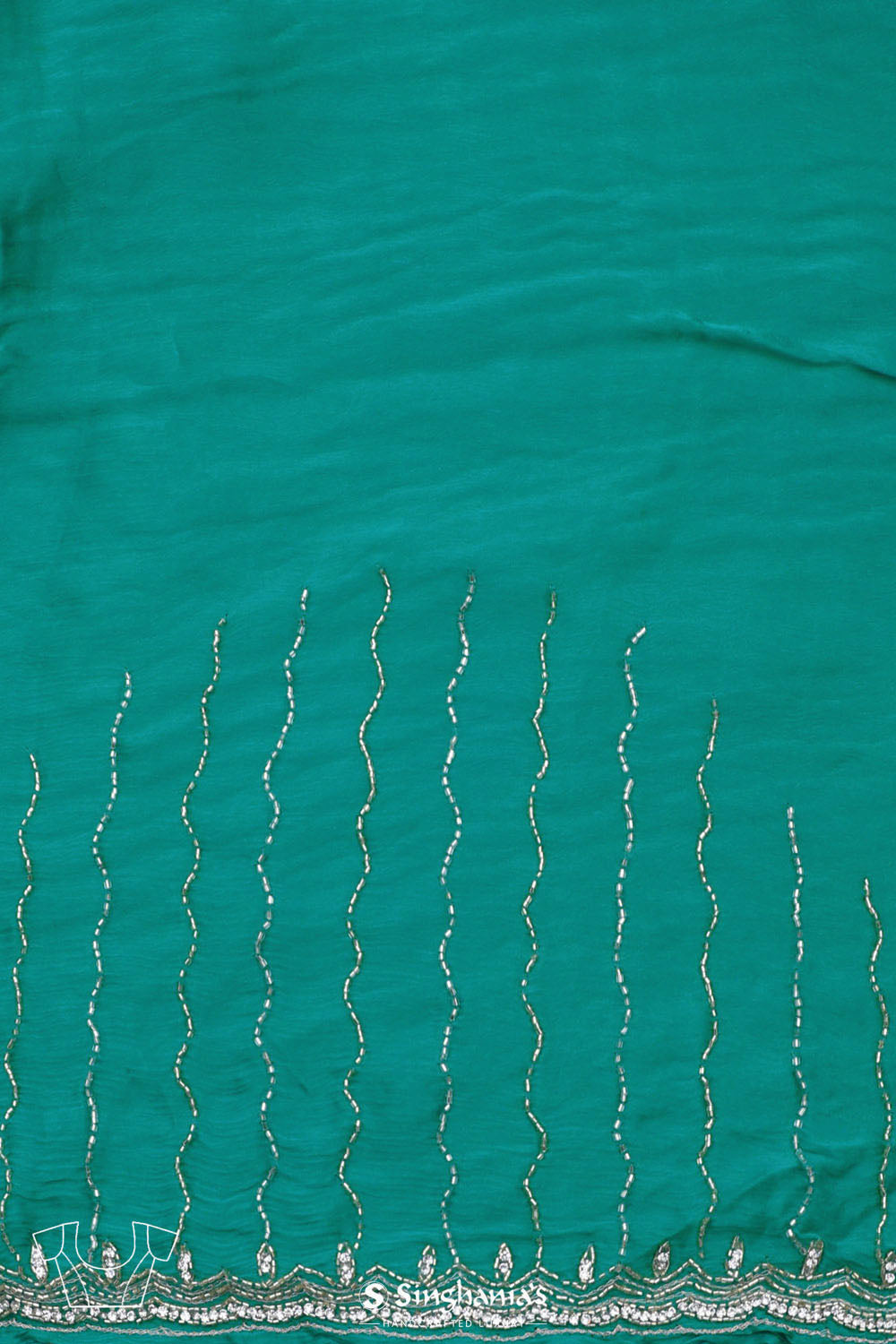 Bondi Blue Silk Crafted Saree