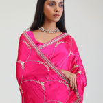 Bright Pink Silk Arch Crafted Saree