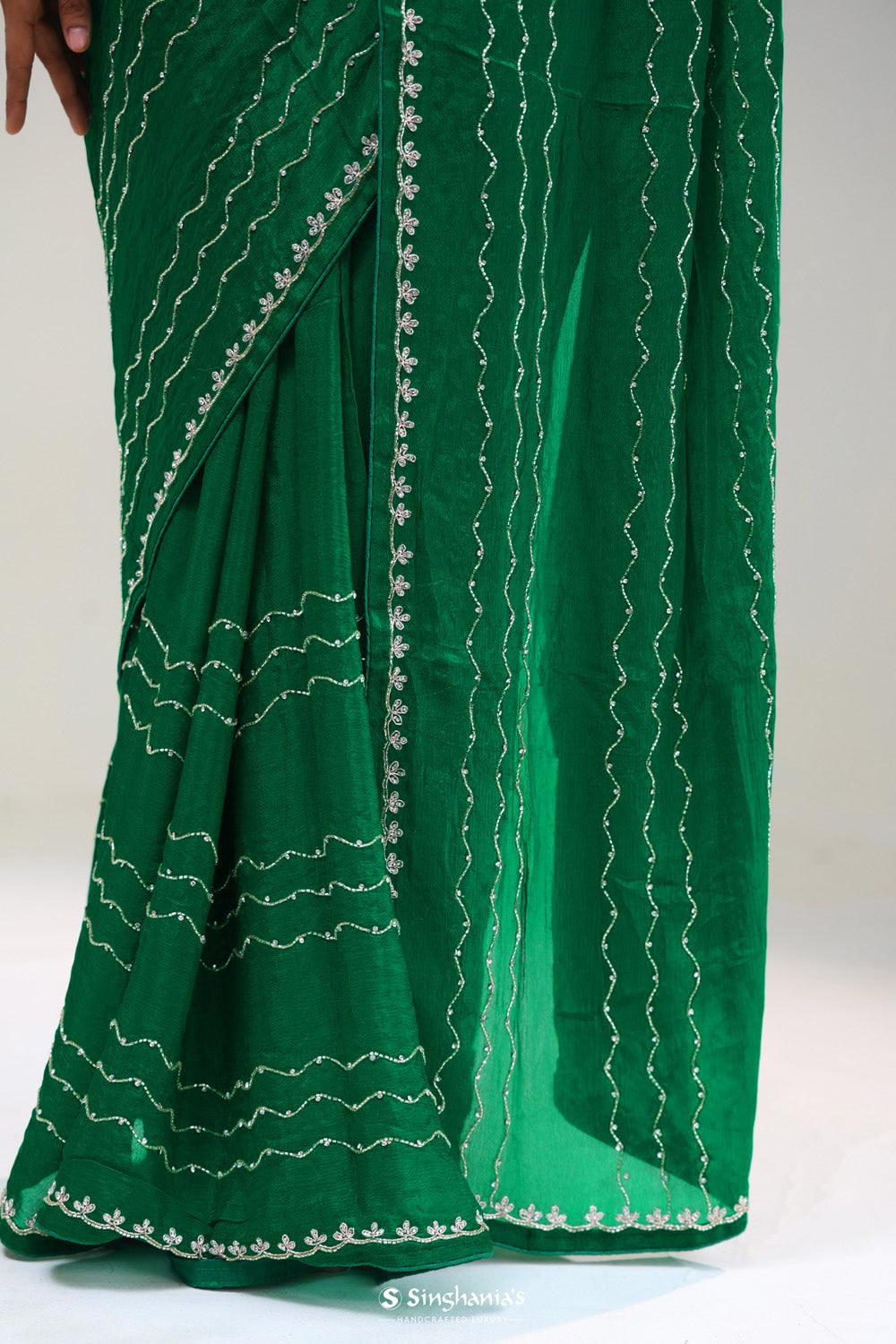 Castleton Green Silk Handcrafted Saree