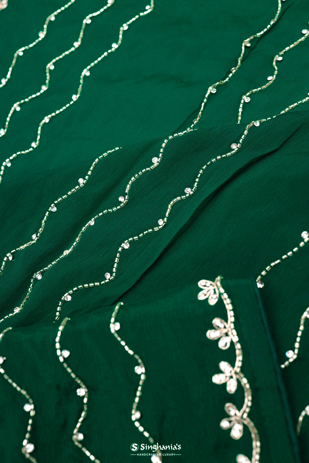 Castleton Green Silk Handcrafted Saree