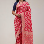 Cardinals Red Silk Handcrafted Saree