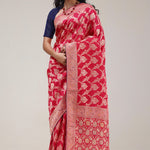 Cardinals Red Silk Handcrafted Saree