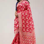 Cardinals Red Silk Handcrafted Saree