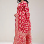 Cardinals Red Silk Handcrafted Saree