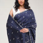 Deep Blue Handcrafted Tissue Saree