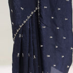 Deep Blue Handcrafted Tissue Saree