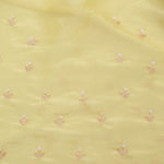 Lemon Yellow Crafted Tissue Saree