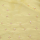 Lemon Yellow Crafted Tissue Saree