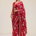 Chilli Red Silk Crafted Saree