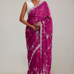 Cardinal Purple Crafted Organza Saree