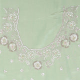 Tea Green Tissue Saree With Embroidery Detail