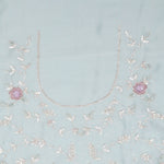 Powder Blue Tissue Saree With Embroidery Border