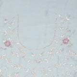 Powder Blue Tissue Saree With Embroidery Border