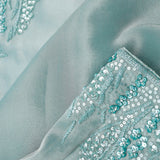Light Turquoise Tissue Saree With Embroidery Detail
