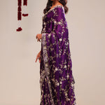 Palatinate Purple Silk Handcrafted Saree