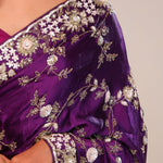 Palatinate Purple Silk Handcrafted Saree