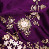 Palatinate Purple Silk Handcrafted Saree