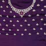 Royal Purple Silk Crafted Saree