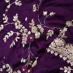 Royal Purple Silk Crafted Saree