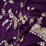 Royal Purple Silk Crafted Saree