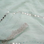 Pale Mint Crafted Organza Saree
